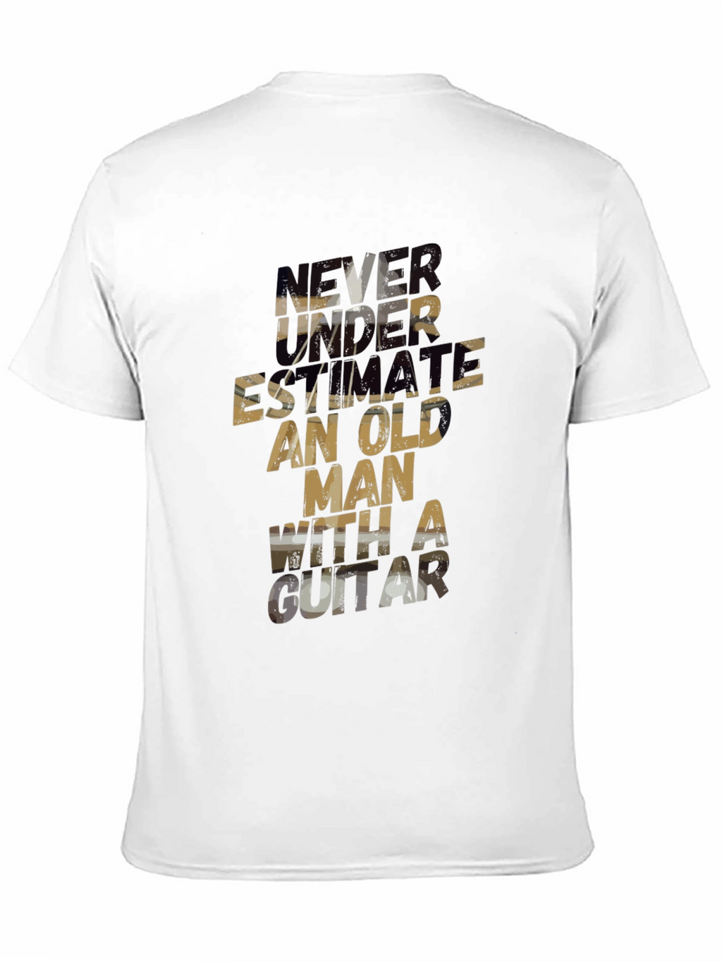 Never Underestimate Old Man Guitar T-Shirt