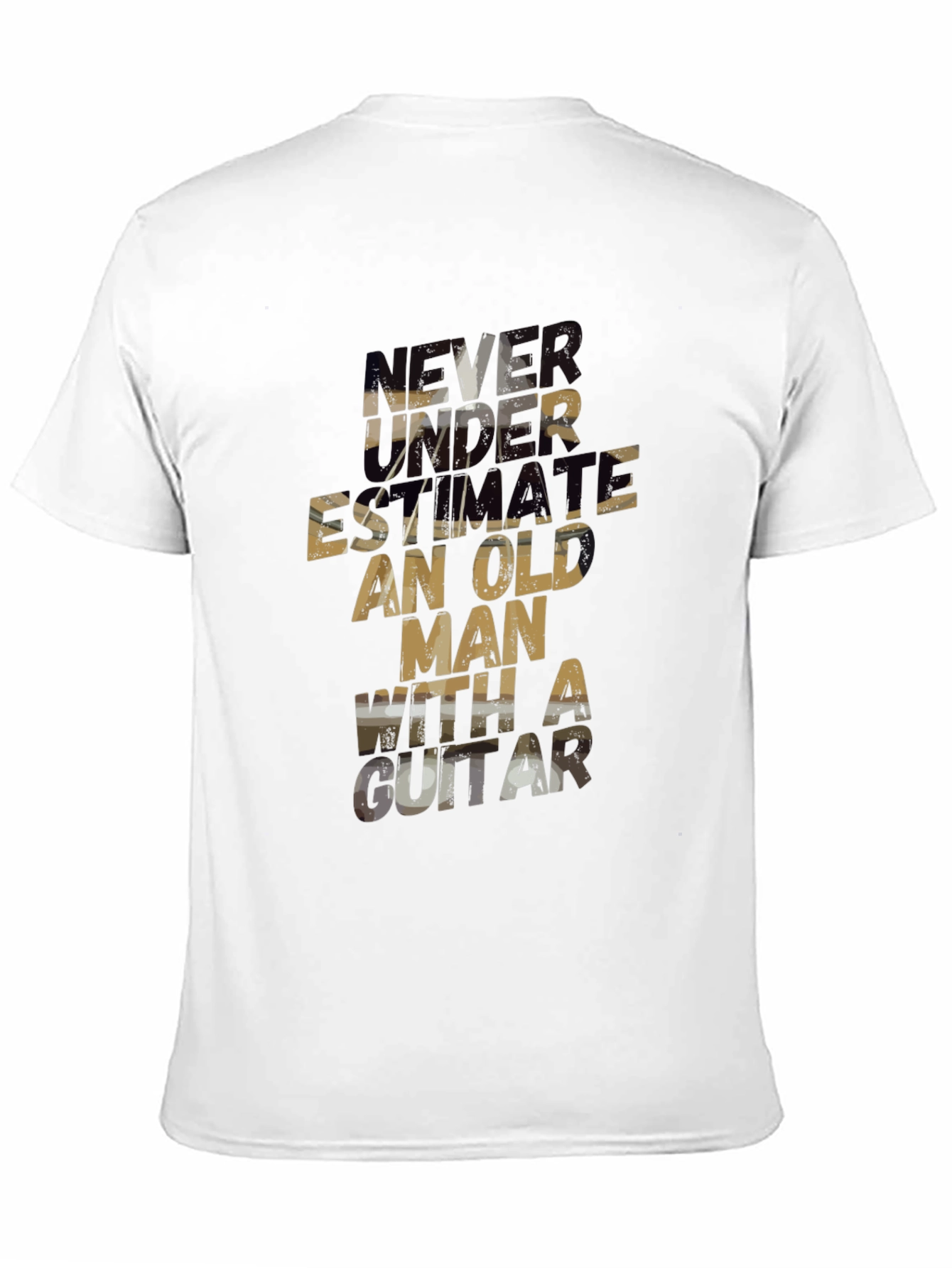 Never Underestimate Old Man Guitar T-Shirt