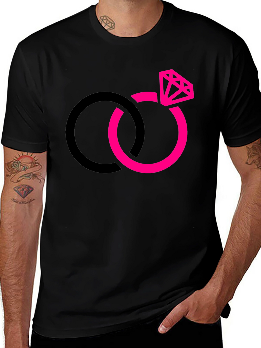 Interlocked Rings Graphic Tee - Black