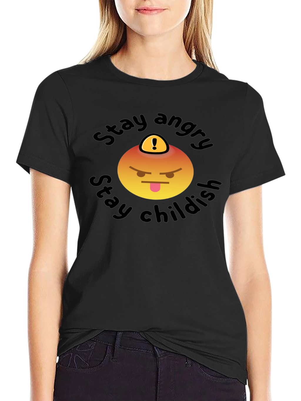 Stay Angry Childish T-Shirt - Fun Emoji Design