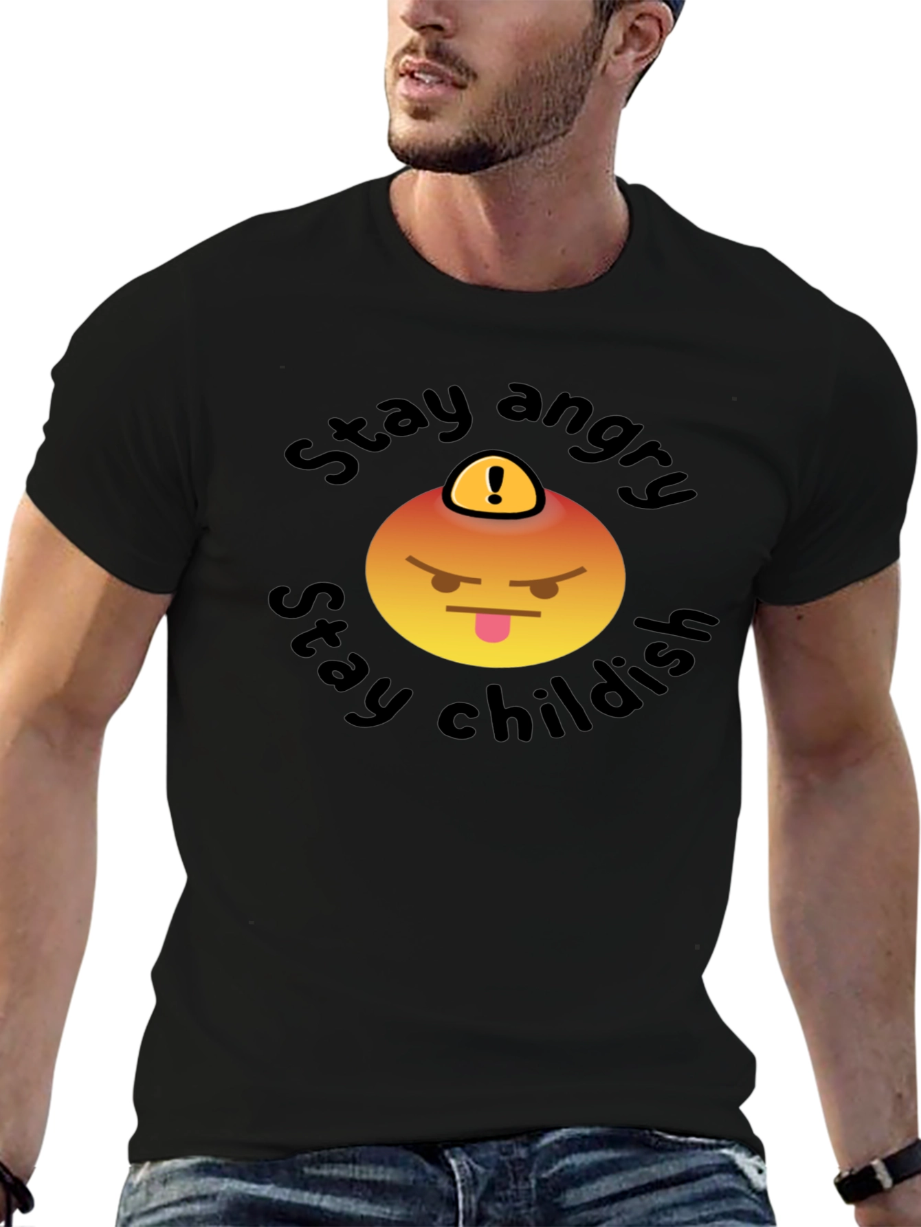 Stay Angry Childish T-Shirt - Fun Emoji Design