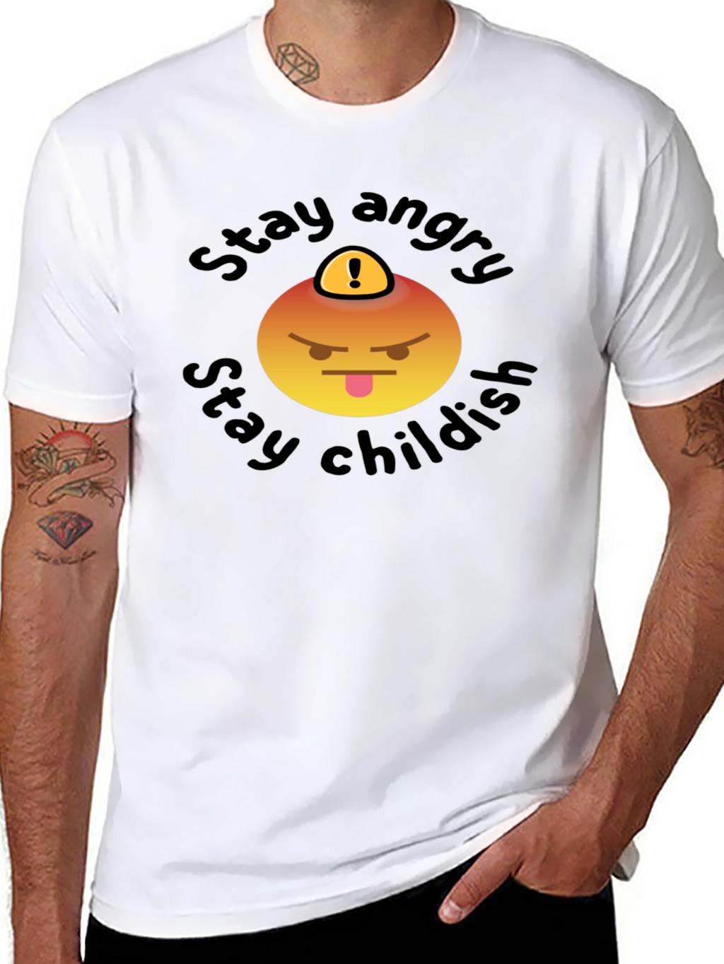 Stay Angry Childish T-Shirt - Fun Emoji Design