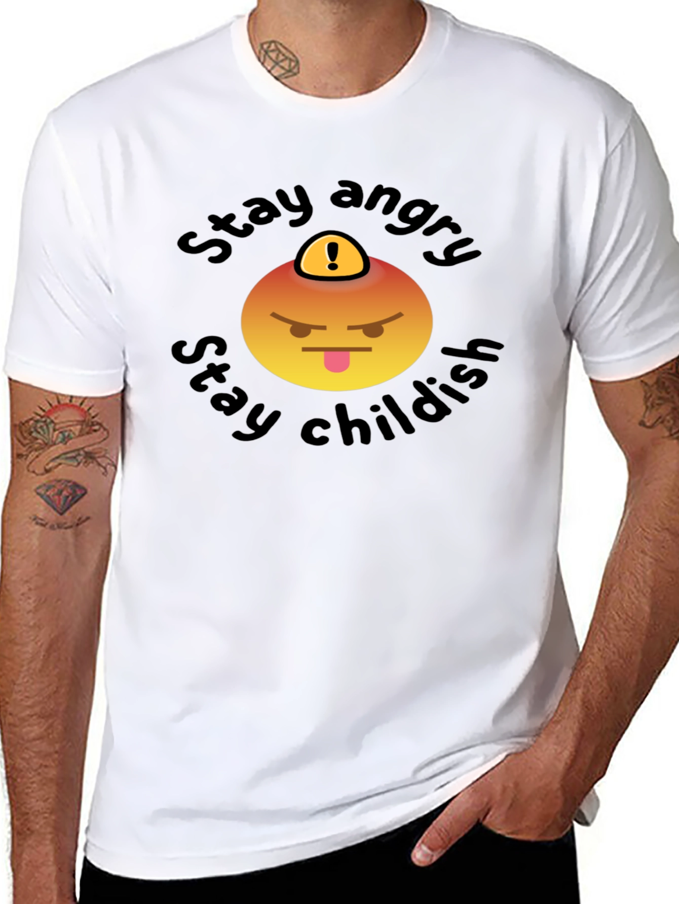Stay Angry Childish T-Shirt - Fun Emoji Design