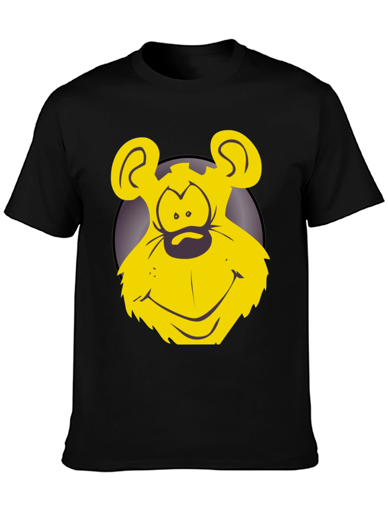 Funny Yellow Cartoon Bear Graphic T-Shirt