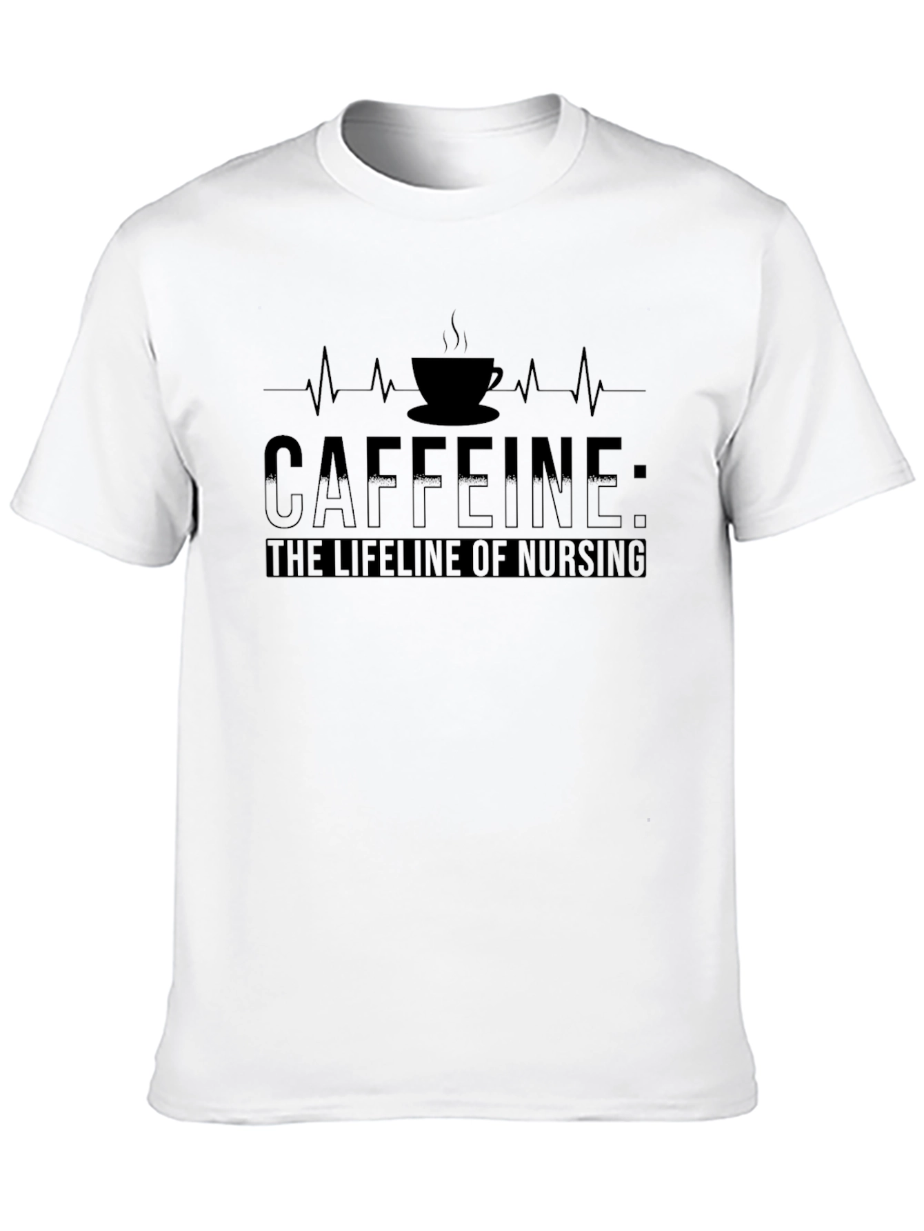 Caffeine: The Lifeline of Nursing Black T-Shirt