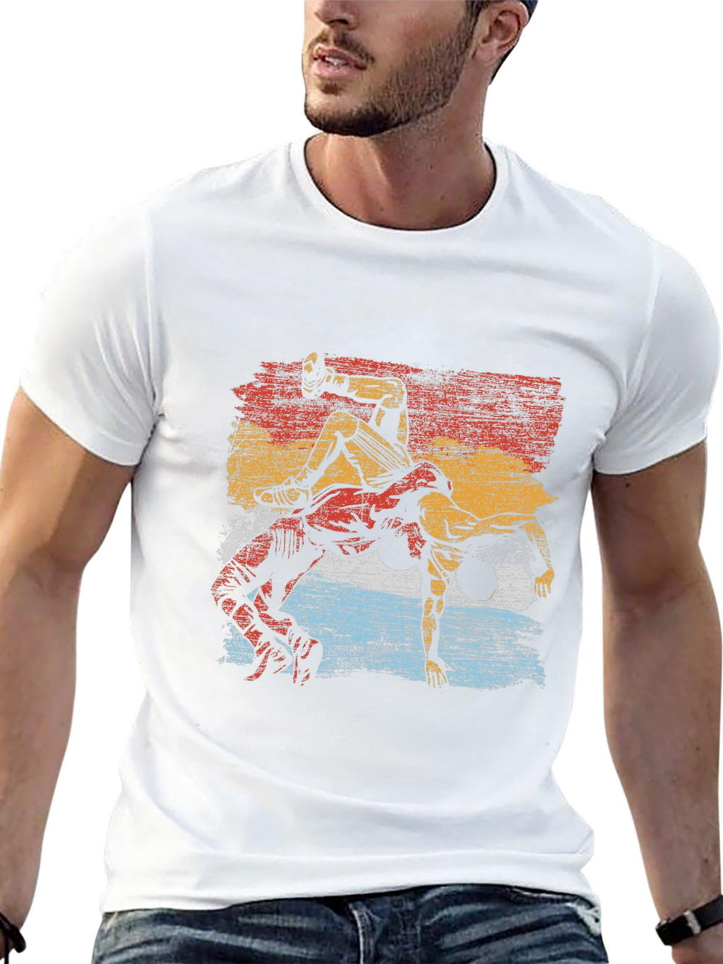 Wrestling Graphic Tee - Retro Style Black T-Shirt