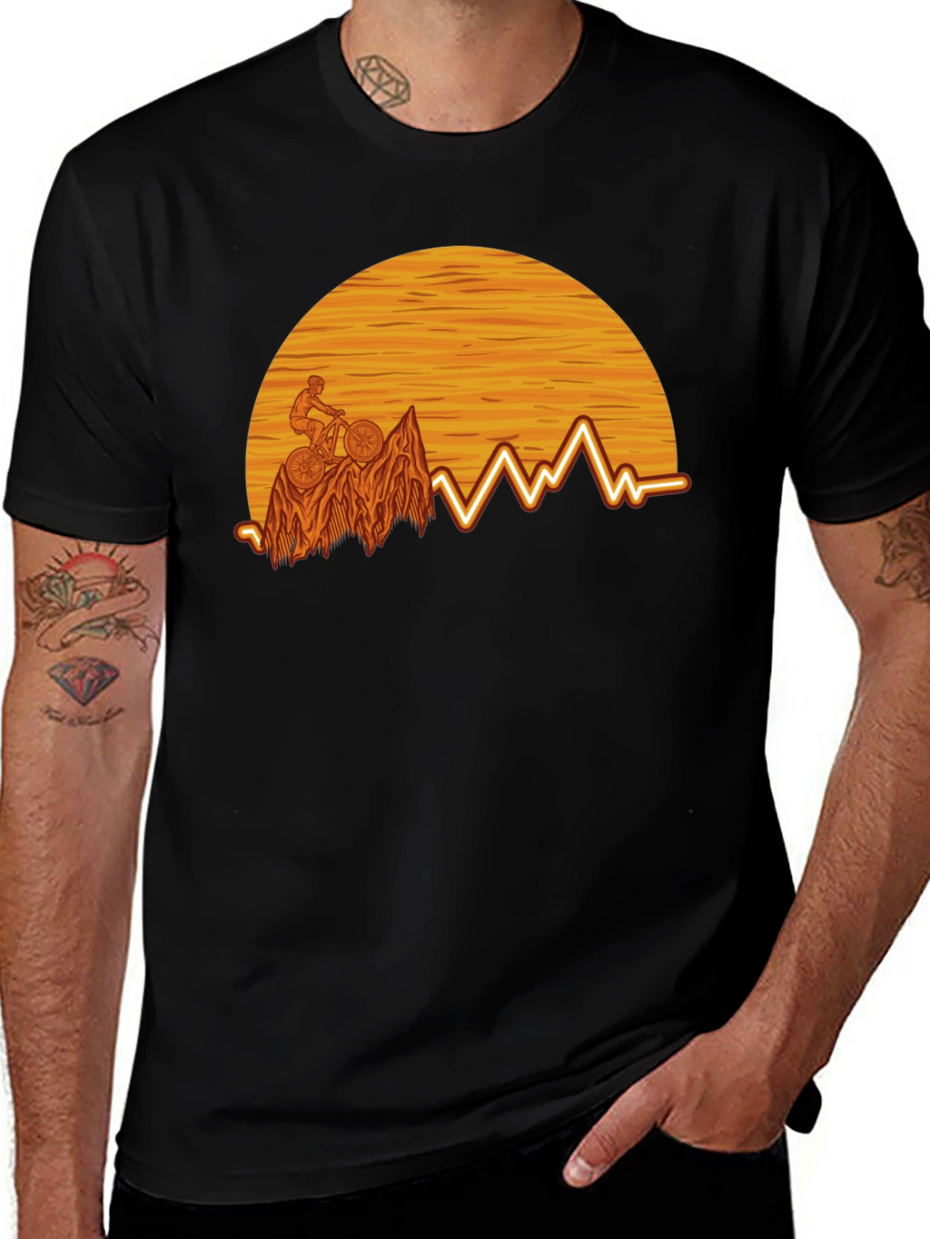 Mountain Bike Sunset Graphic Tee