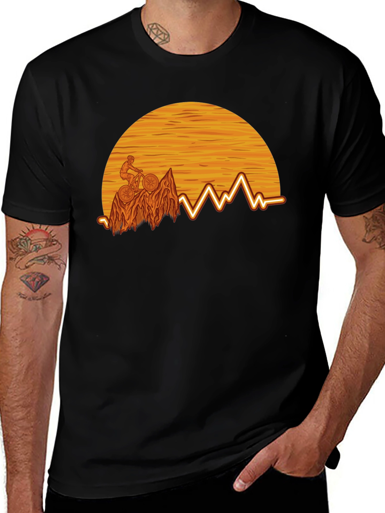 Mountain Bike Sunset Graphic Tee