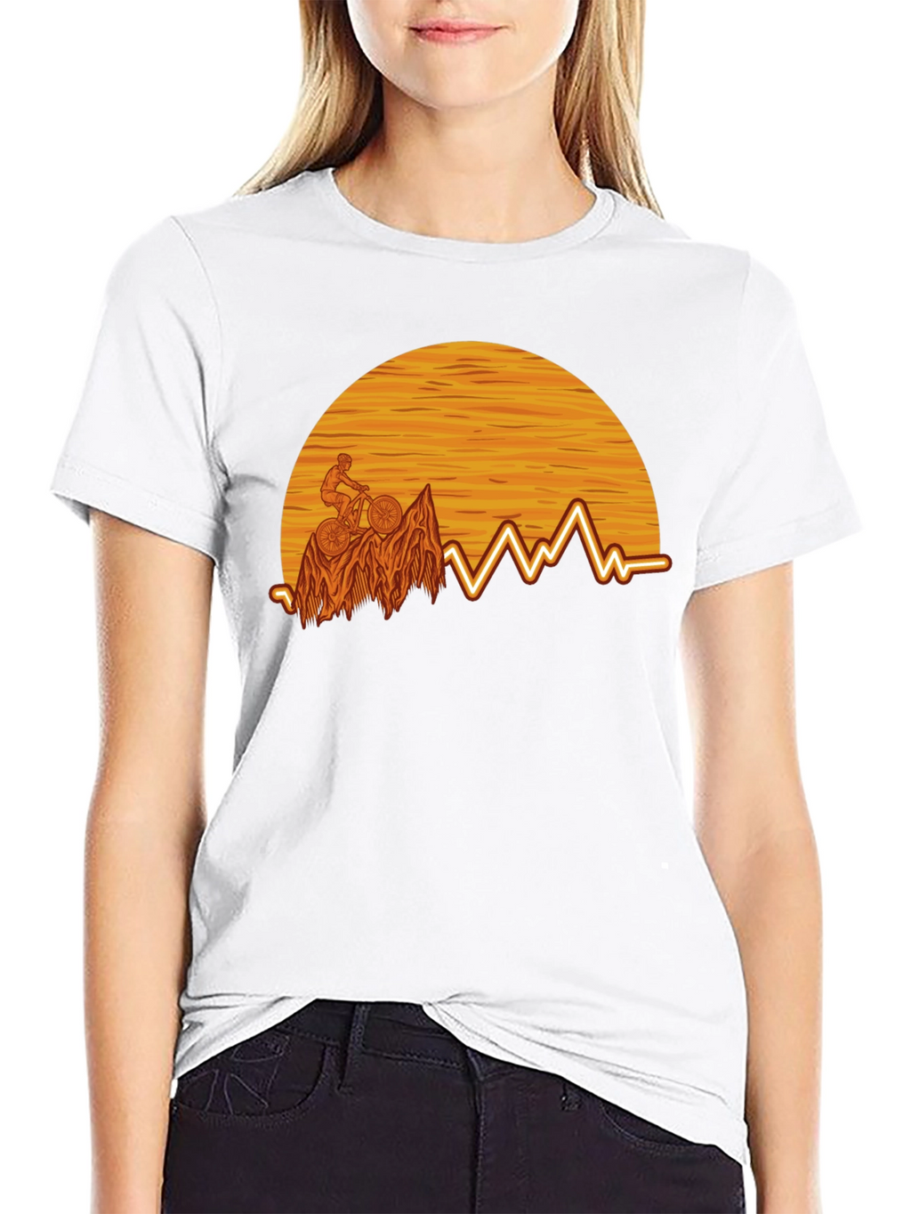 Mountain Bike Sunset Graphic Tee