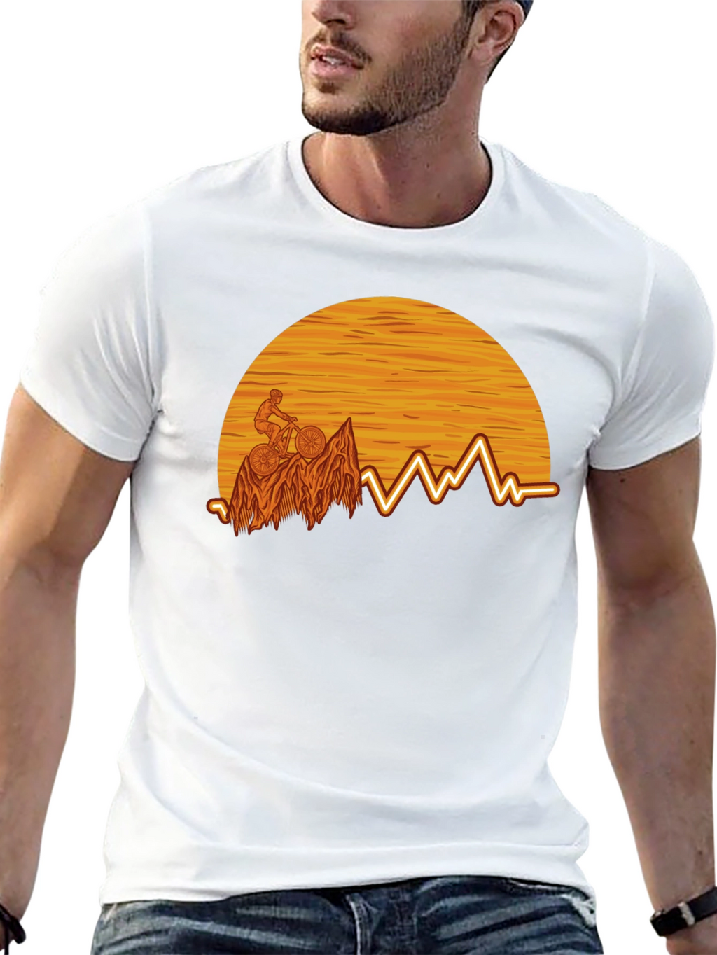 Mountain Bike Sunset Graphic Tee