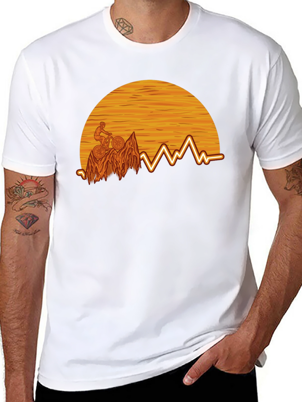 Mountain Bike Sunset Graphic Tee