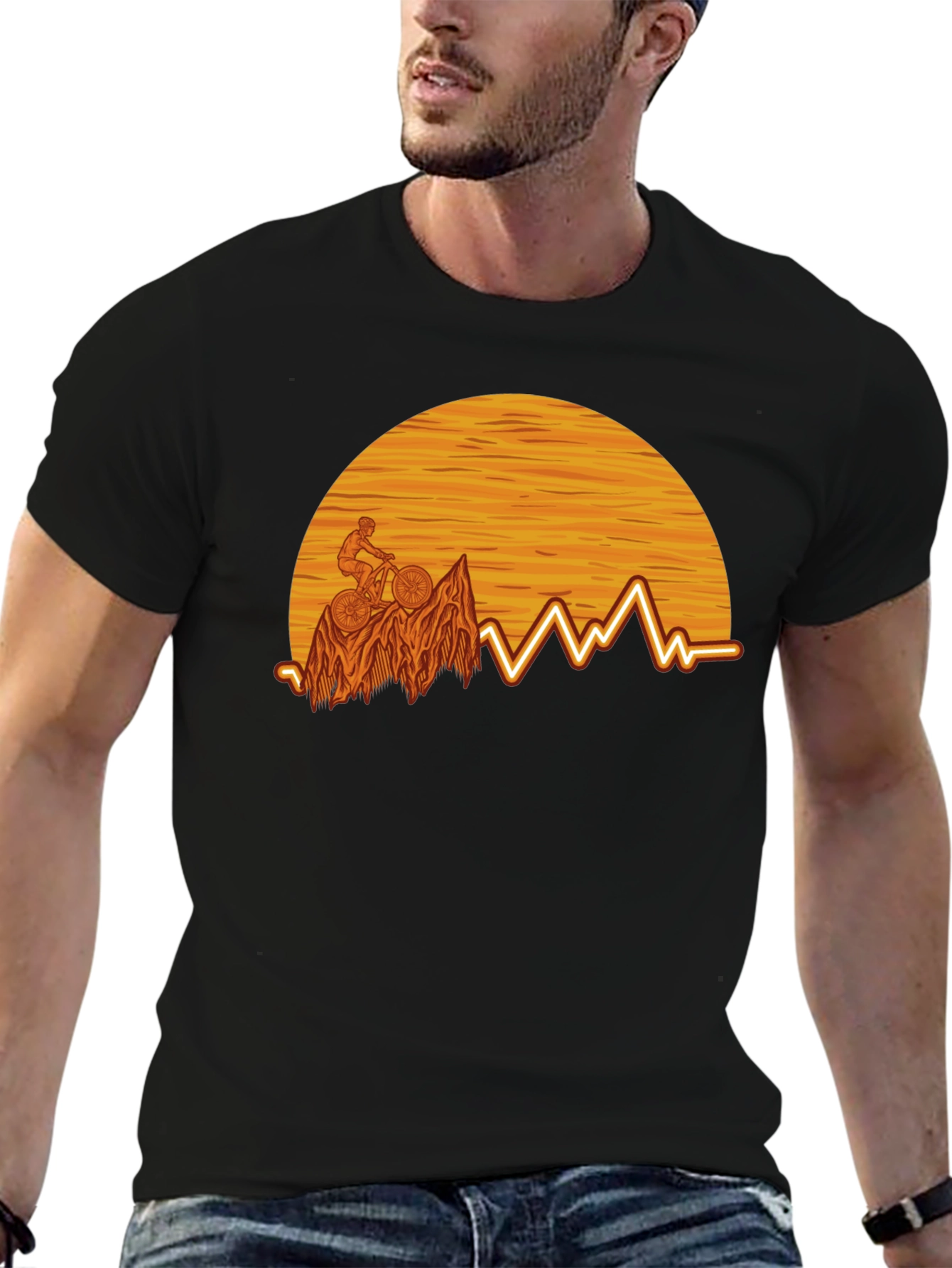 Mountain Bike Sunset Graphic Tee