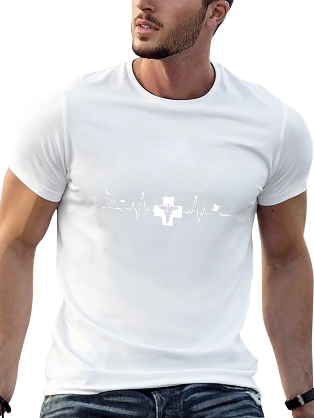 Medical Heartbeat T-Shirt - Black