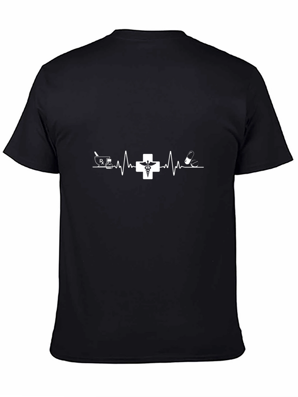 Medical Heartbeat T-Shirt - Black