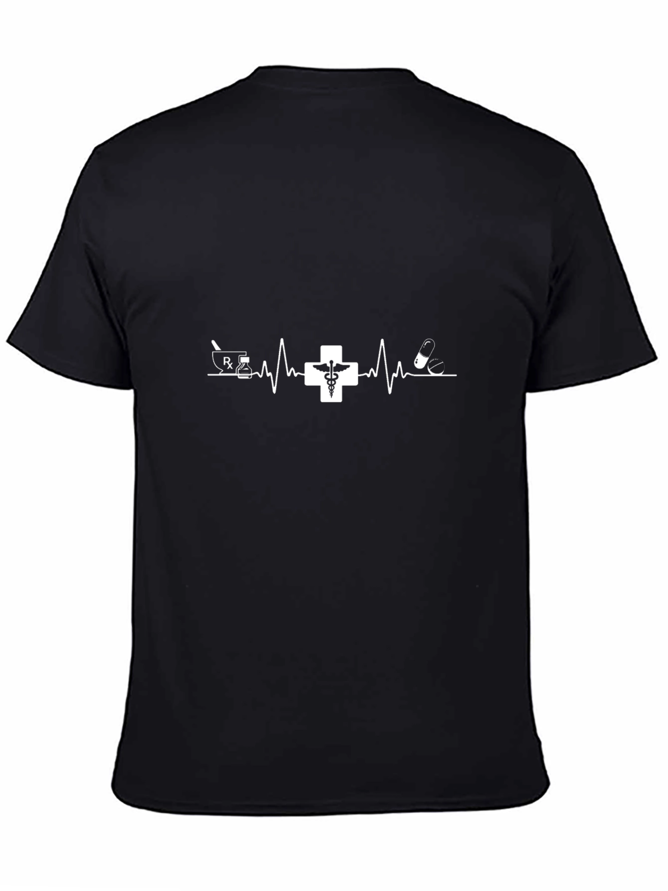 Medical Heartbeat T-Shirt - Black