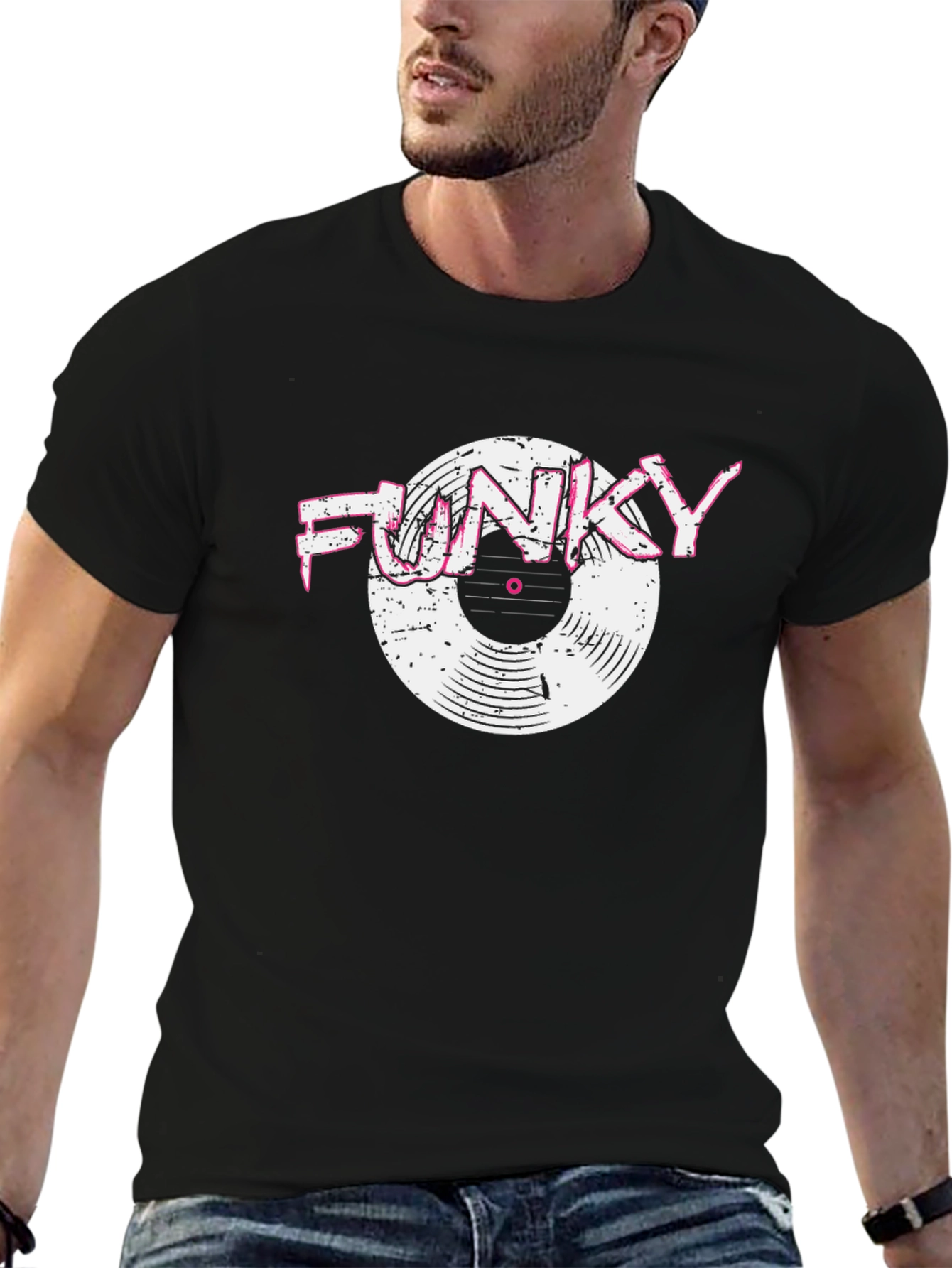 Funky Vinyl Graphic Tee - Retro Music Lover T-Shirt