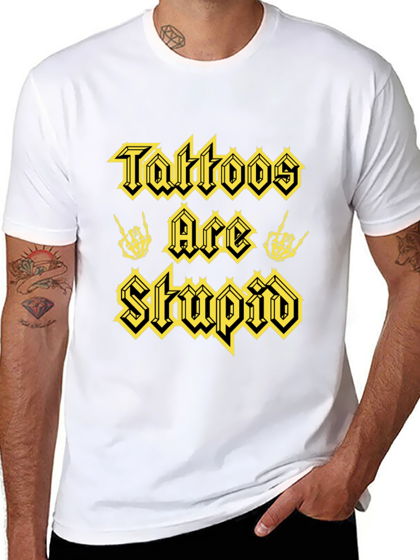 Tattoos Are Stupid Graphic Tee - Black
