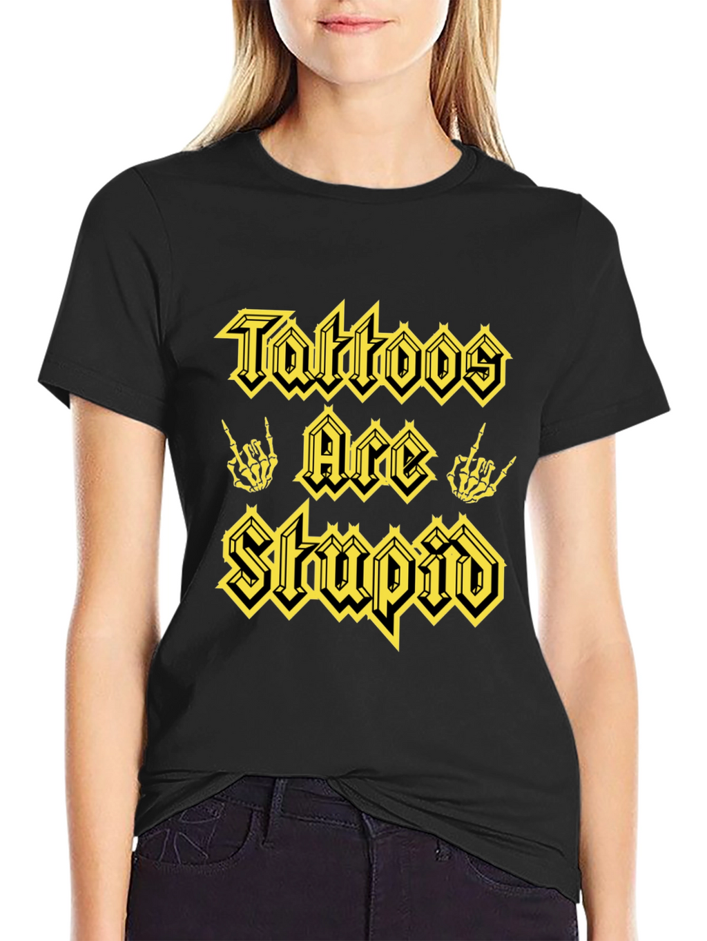 Tattoos Are Stupid Graphic Tee - Black
