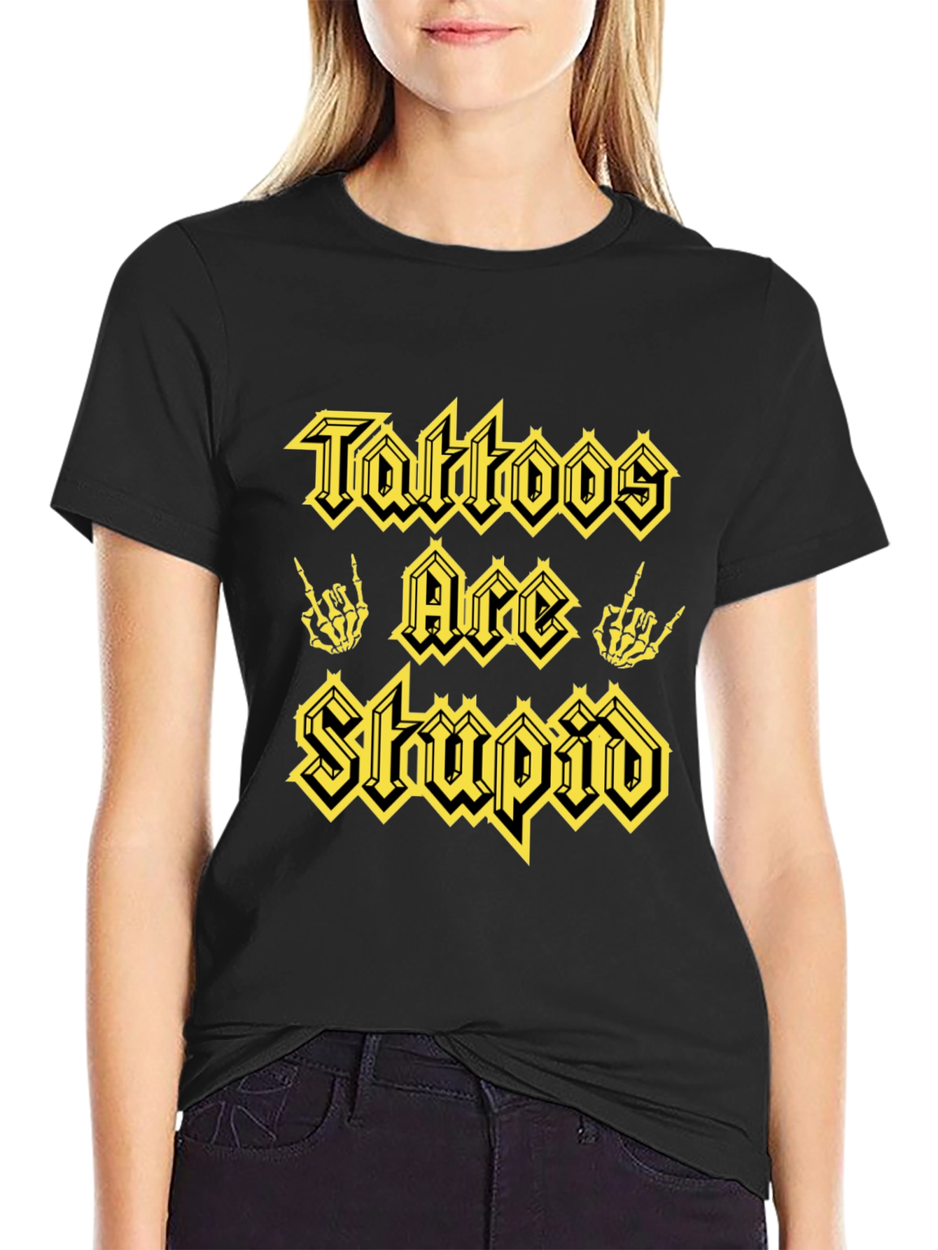 Tattoos Are Stupid Graphic Tee - Black