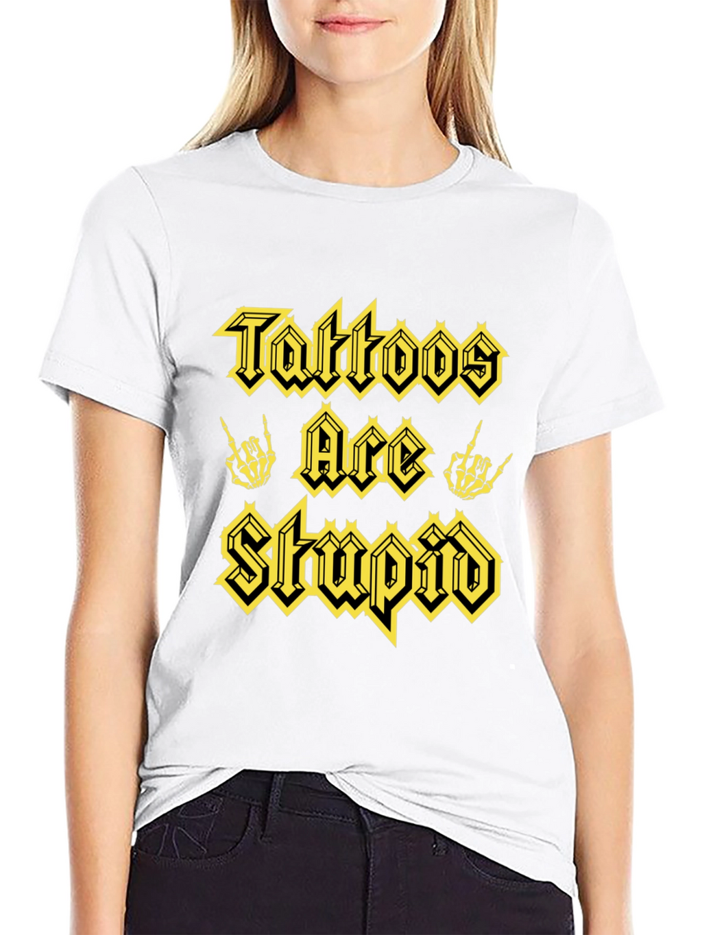 Tattoos Are Stupid Graphic Tee - Black