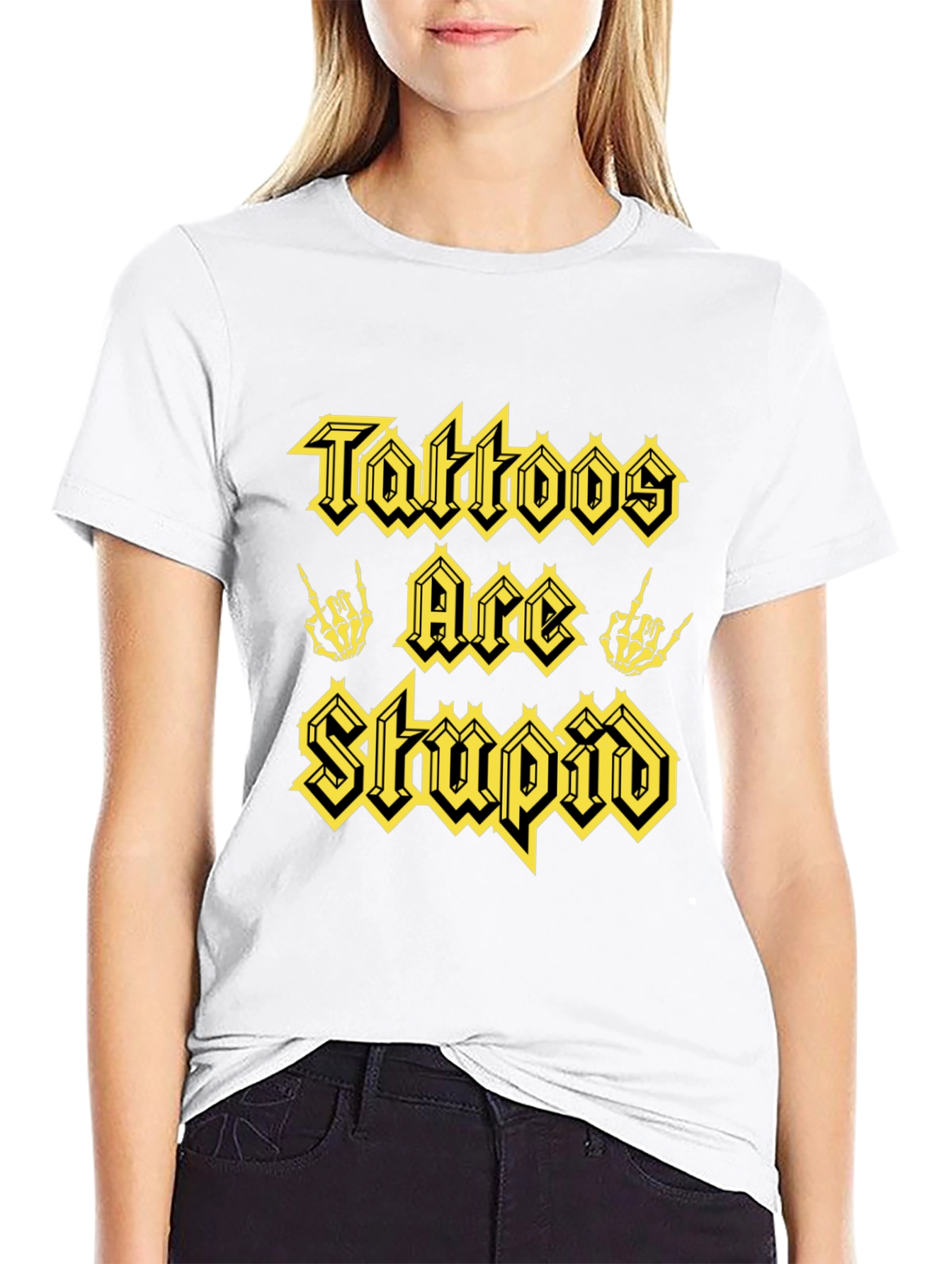 Tattoos Are Stupid Graphic Tee - Black