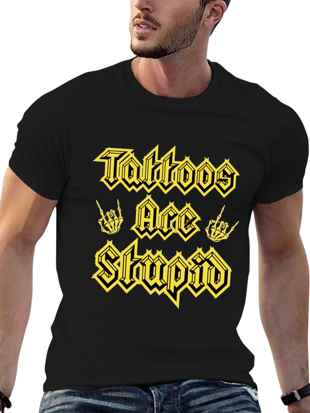 Tattoos Are Stupid Graphic Tee - Black