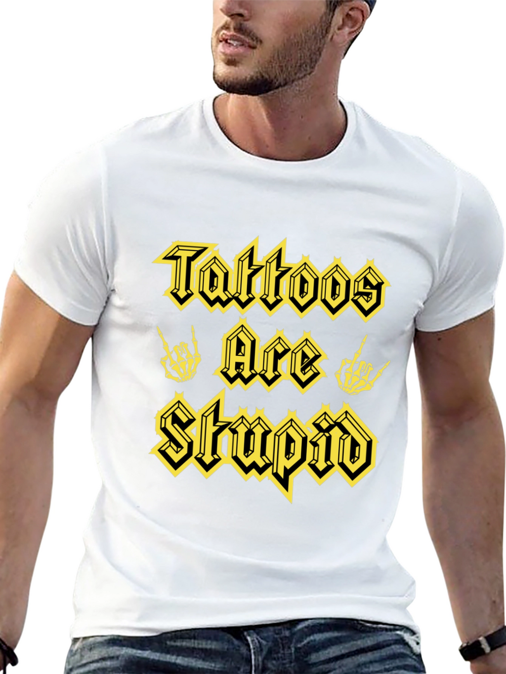 Tattoos Are Stupid Graphic Tee - Black