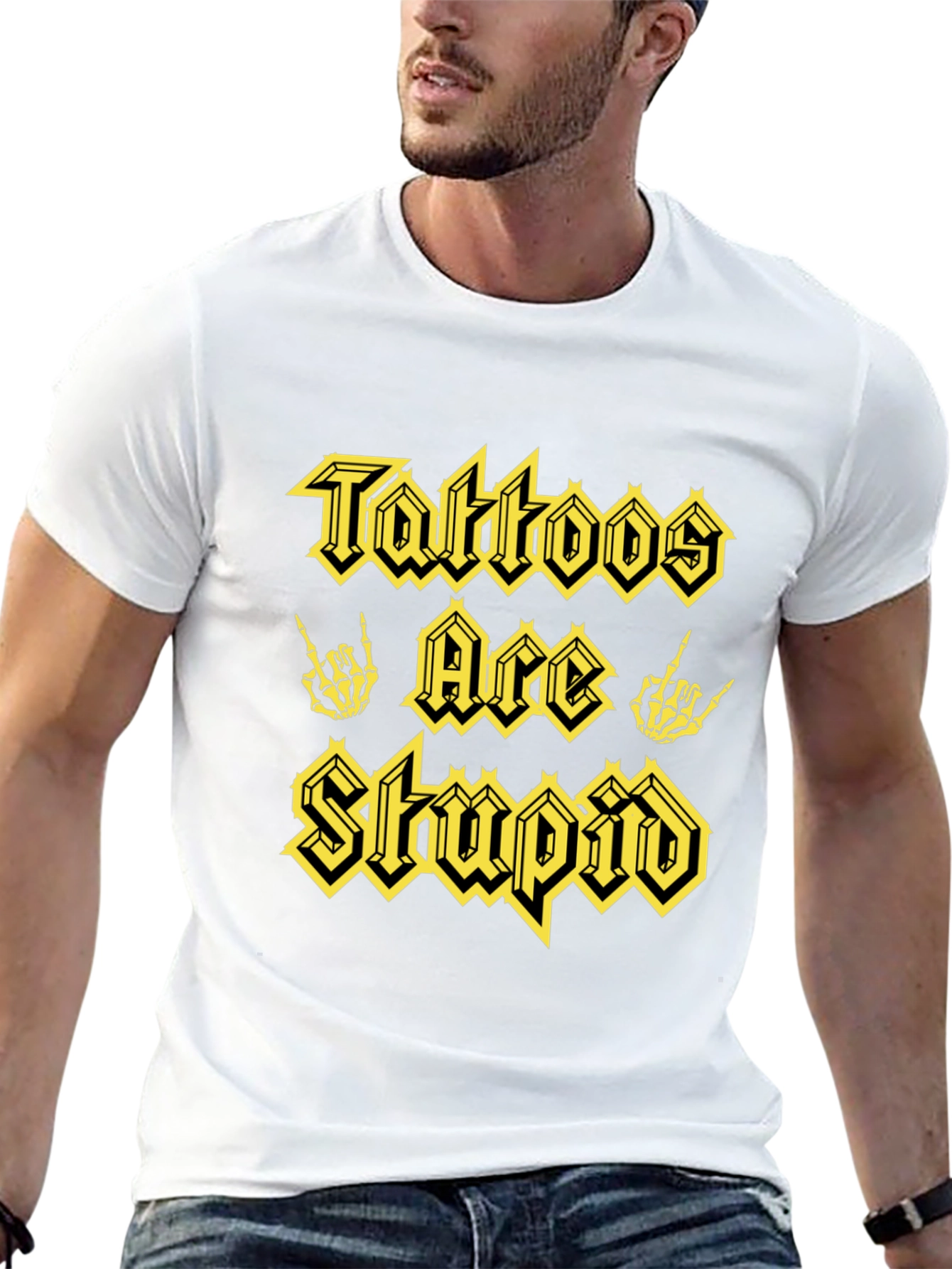 Tattoos Are Stupid Graphic Tee - Black