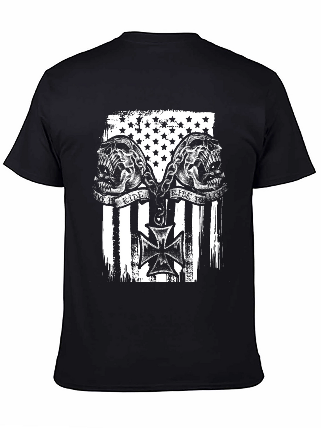 Skull Ride American Flag Graphic Tee