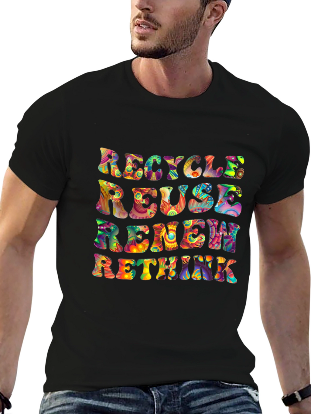 Recycle Reuse Renew Rethink Graphic T-Shirt
