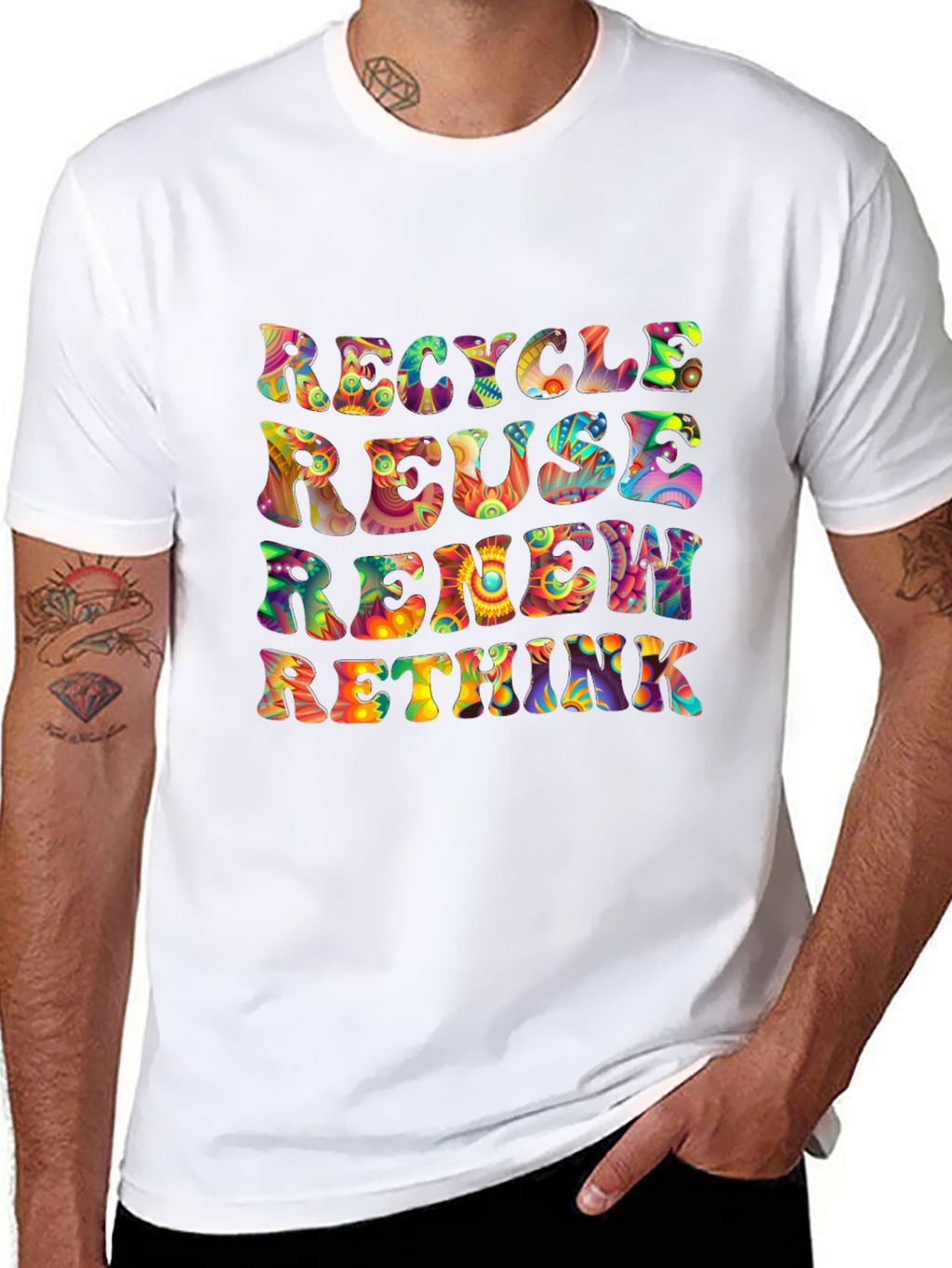Recycle Reuse Renew Rethink Graphic T-Shirt