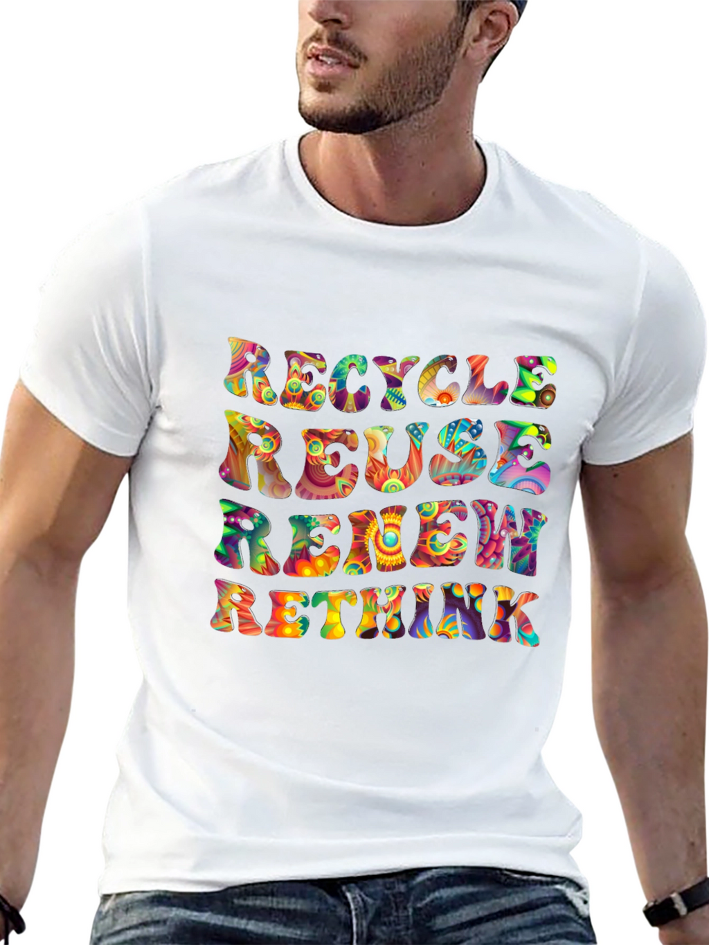 Recycle Reuse Renew Rethink Graphic T-Shirt