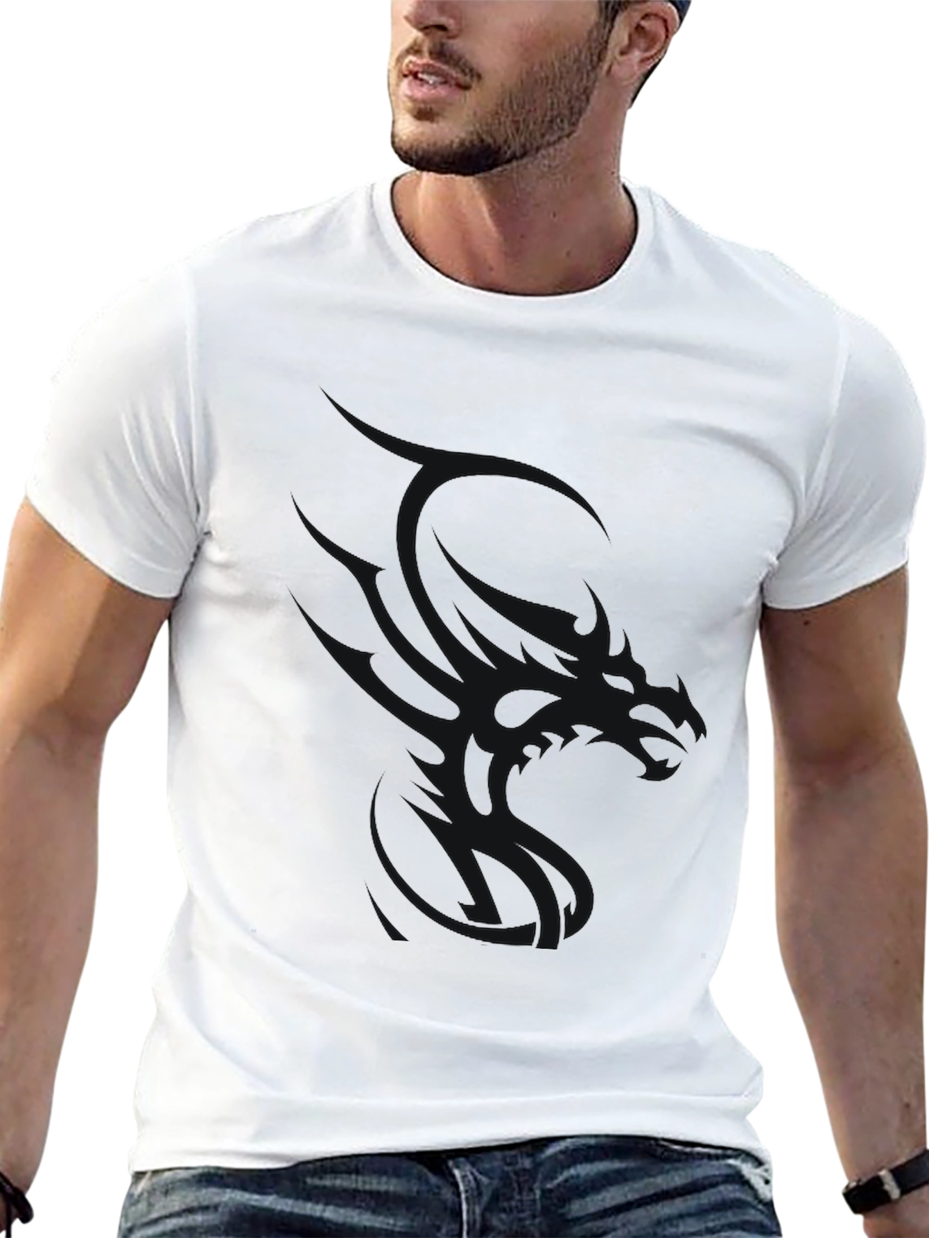 Mens Black Crew Neck Short Sleeve T-Shirt