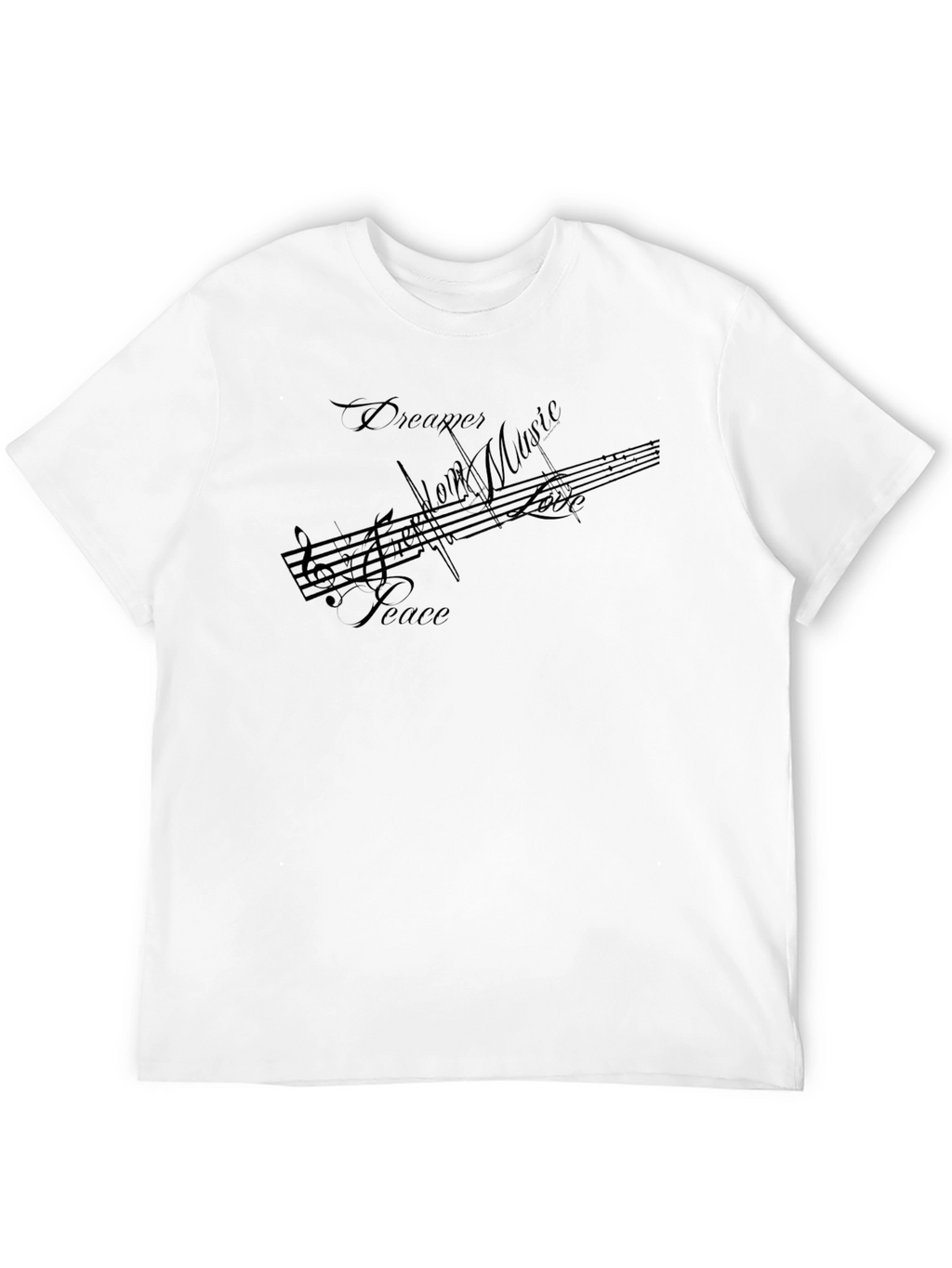Dreamer Music Peace Black Graphic Tee