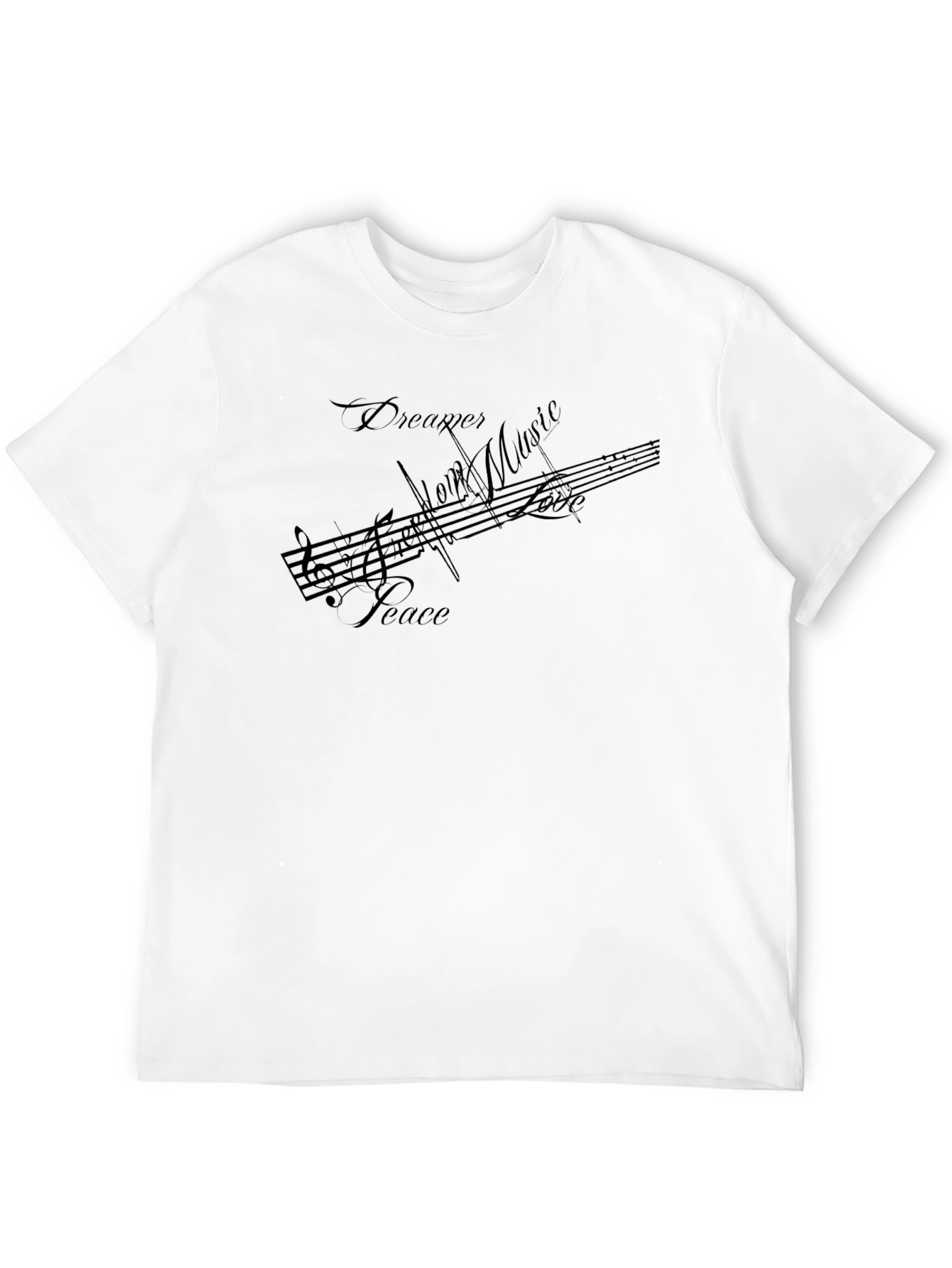 Dreamer Music Peace Black Graphic Tee
