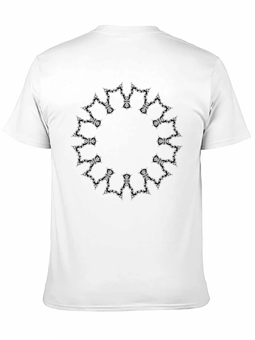 Mens Black Tee with Circular Abstract Design