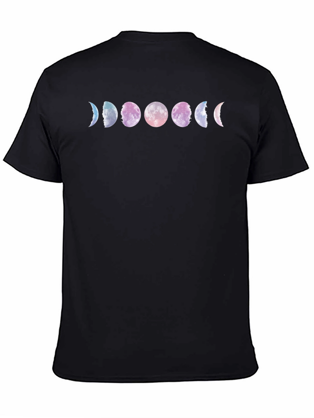 Moon Phase Graphic Tee - Black Cotton Comfort