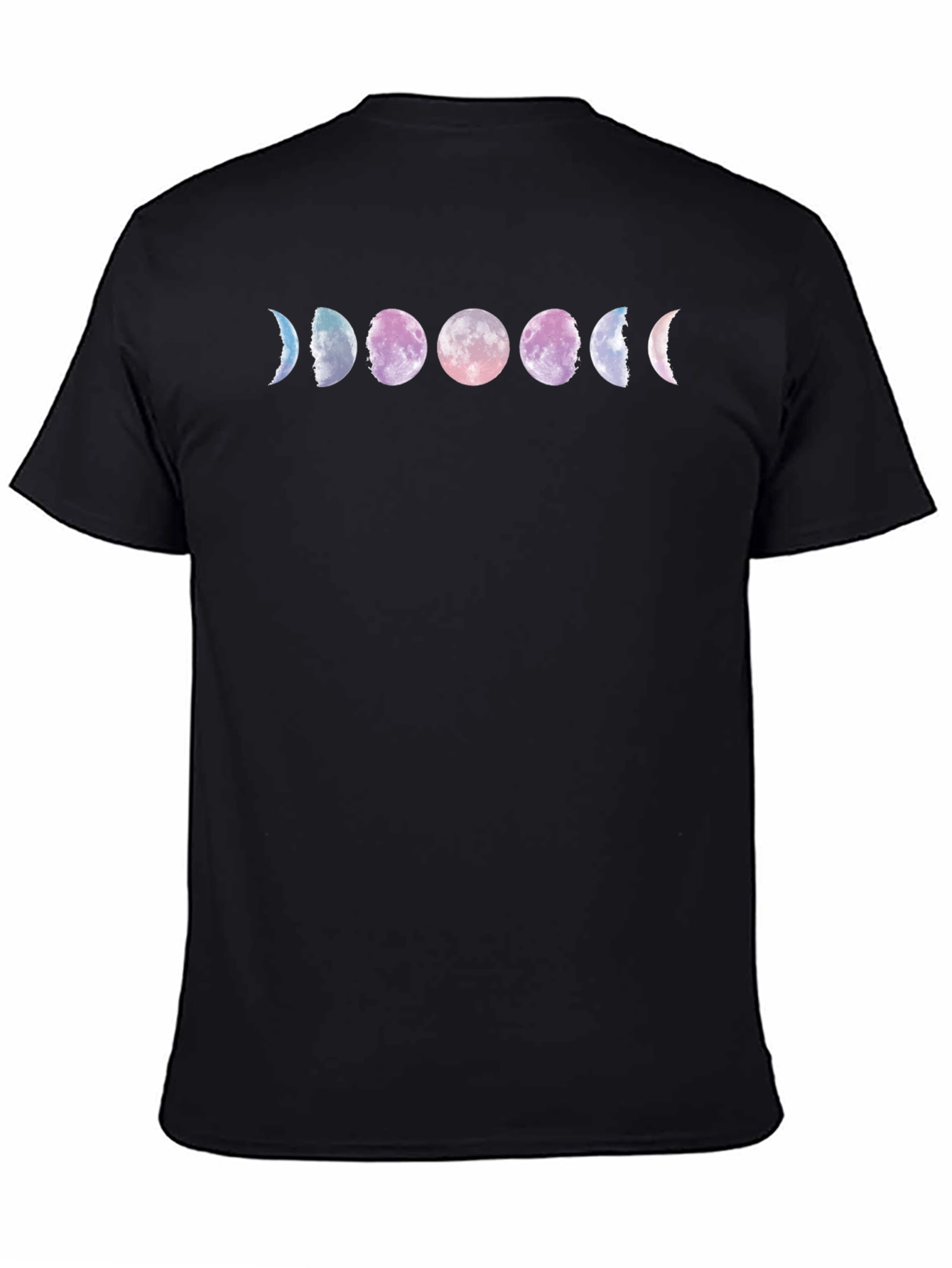 Moon Phase Graphic Tee - Black Cotton Comfort