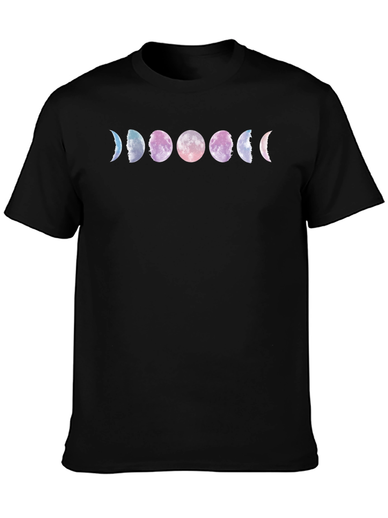 Moon Phase Graphic Tee - Black Cotton Comfort