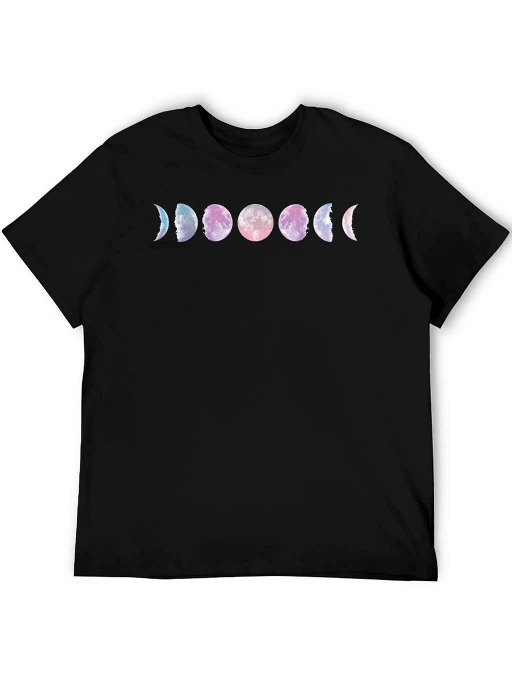 Moon Phase Graphic Tee - Black Cotton Comfort