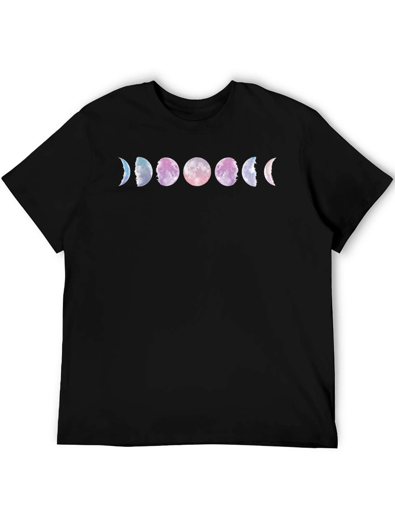 Moon Phase Graphic Tee - Black Cotton Comfort