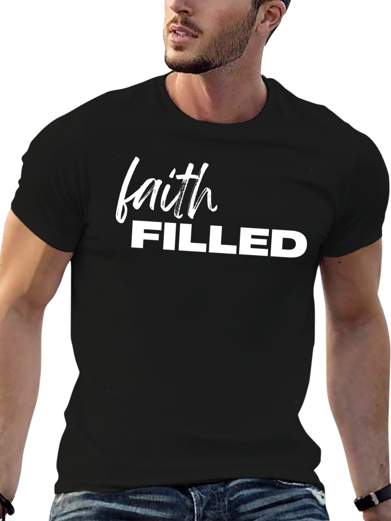 Faith Filled Black T-Shirt for Men