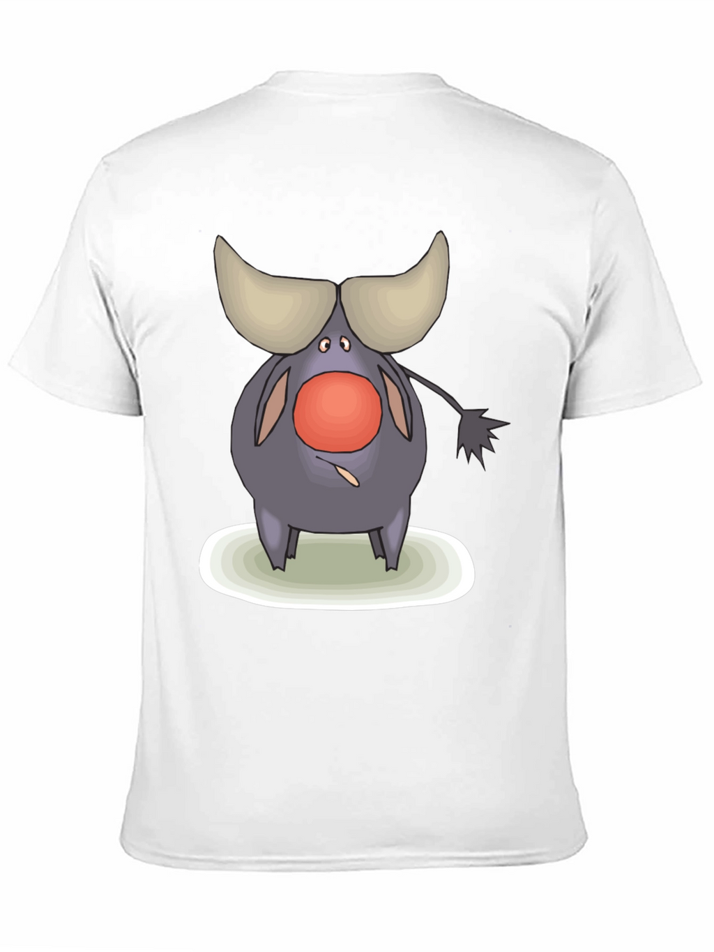 Cartoon Buffalo Graphic Tee - Black Cotton Comfort