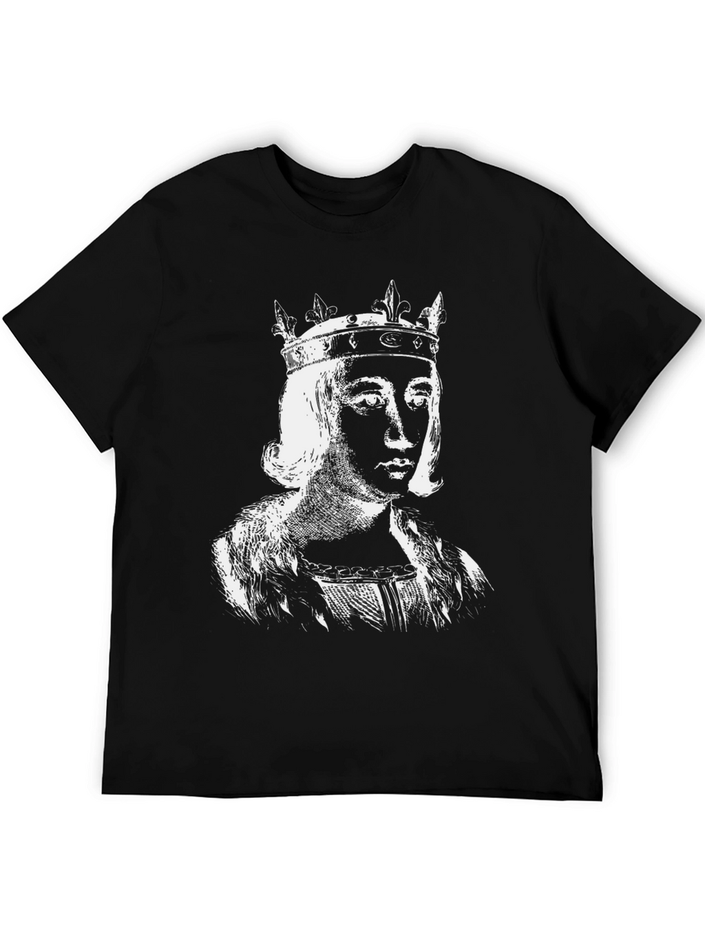 King Portrait Graphic Tee - Black Cotton T-Shirt