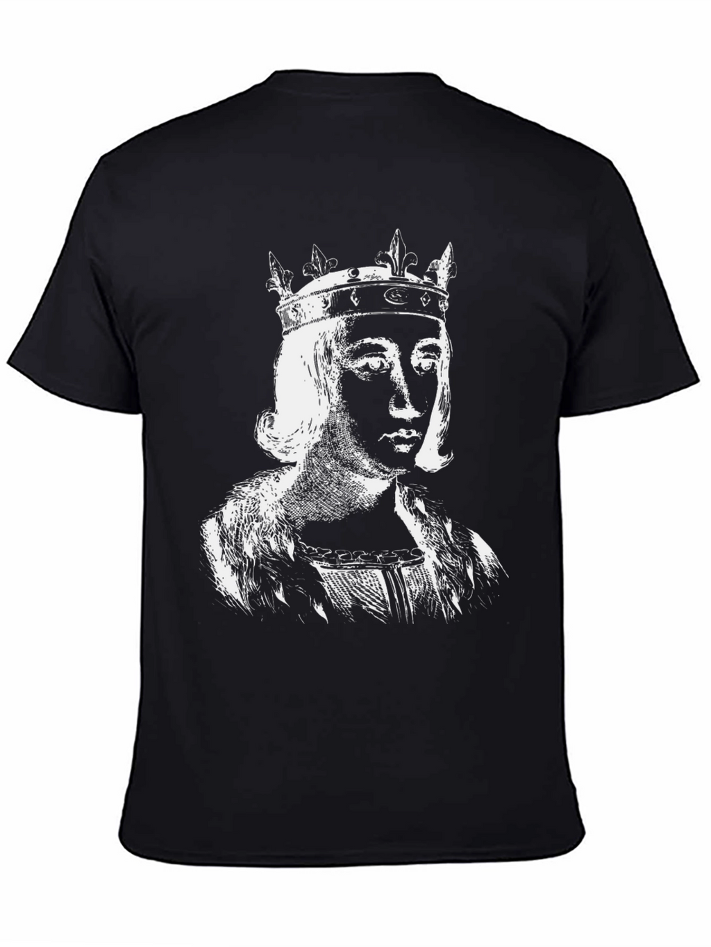 King Portrait Graphic Tee - Black Cotton T-Shirt