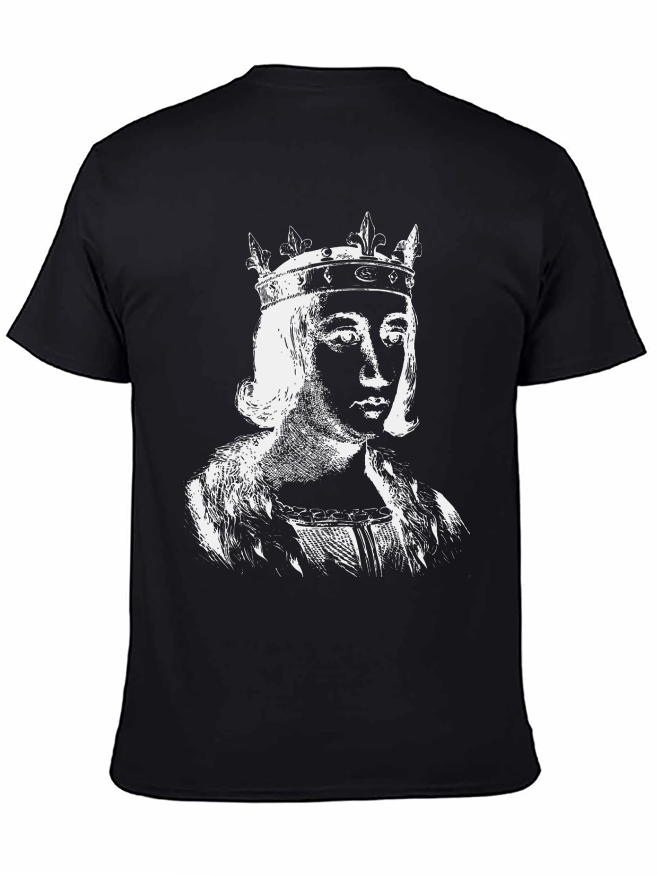 King Portrait Graphic Tee - Black Cotton T-Shirt