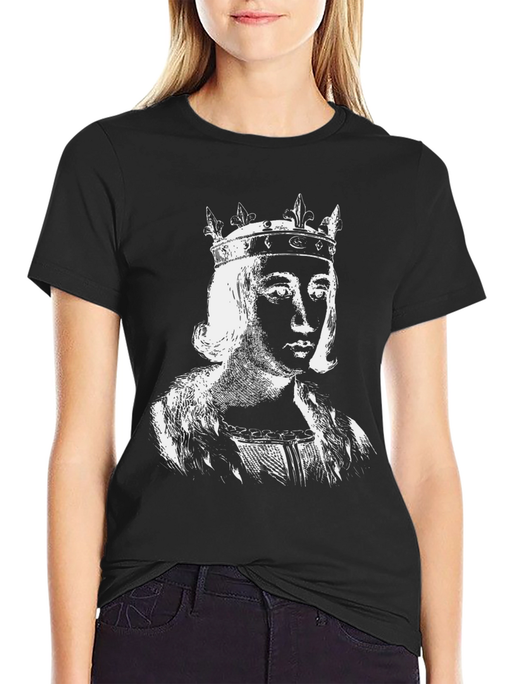King Portrait Graphic Tee - Black Cotton T-Shirt