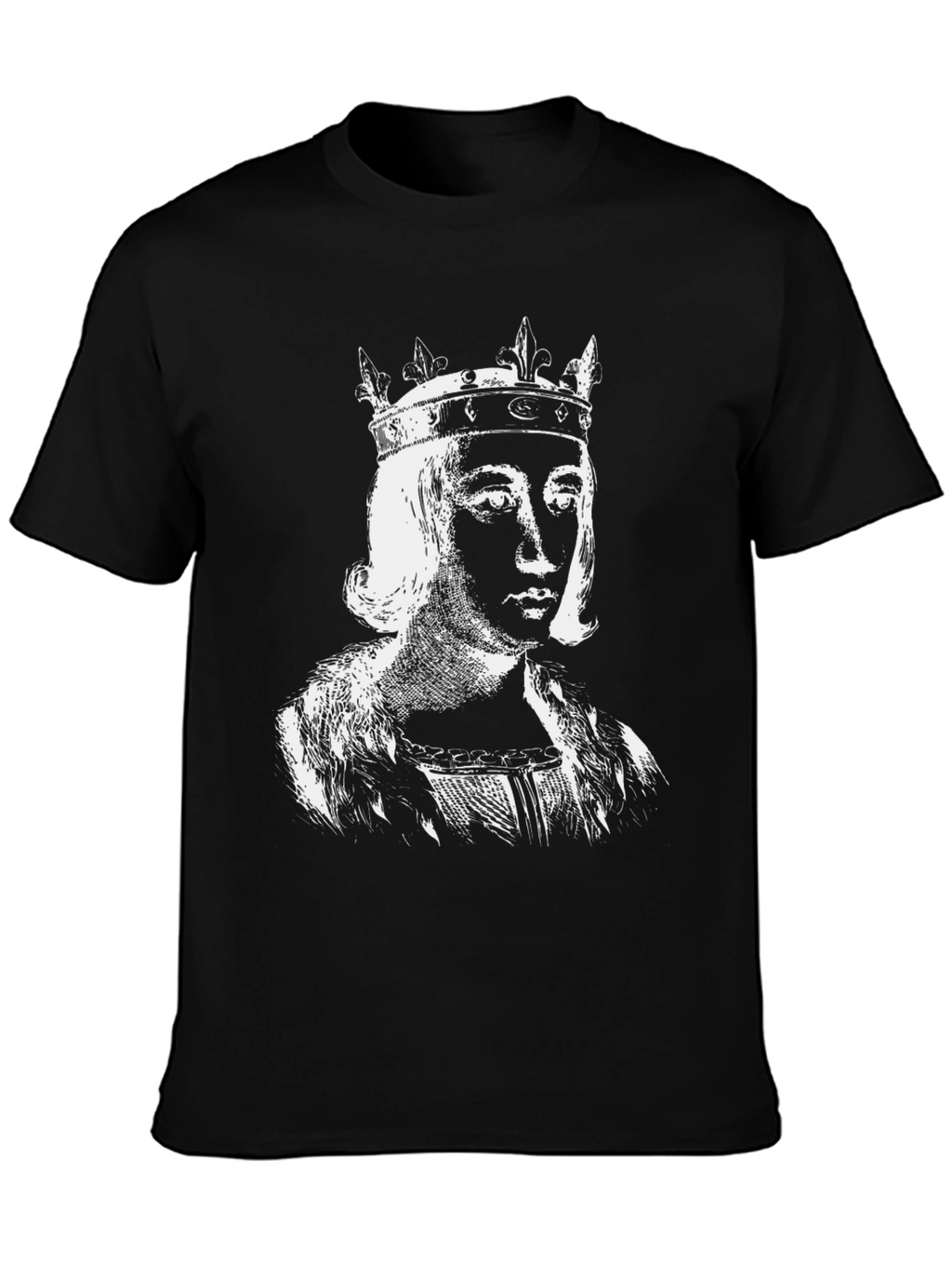 King Portrait Graphic Tee - Black Cotton T-Shirt