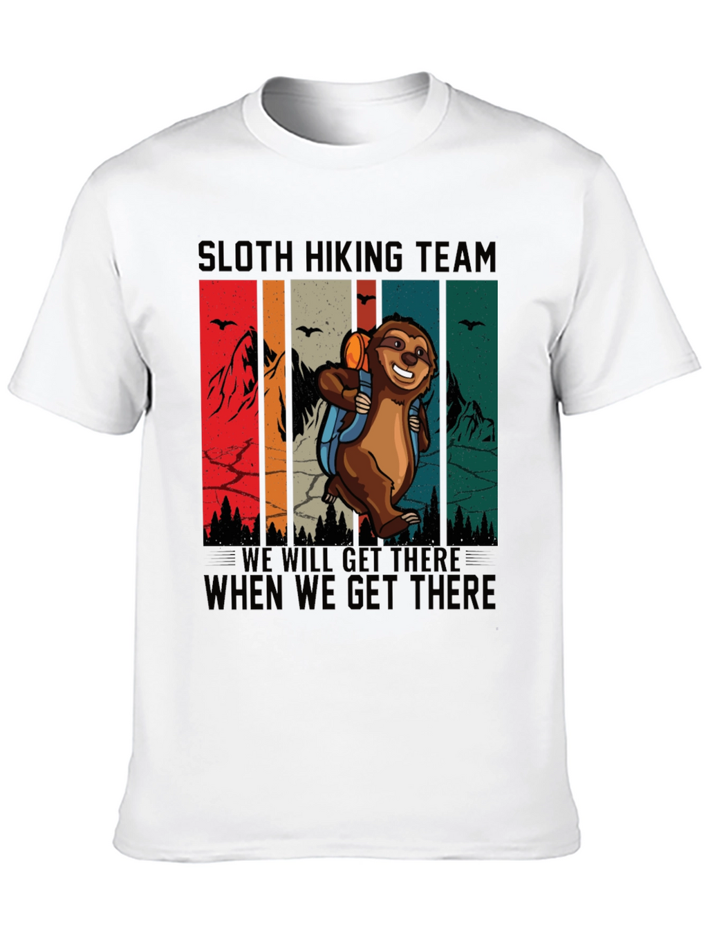 Sloth Hiking Team T-Shirt Funny Graphic Tee