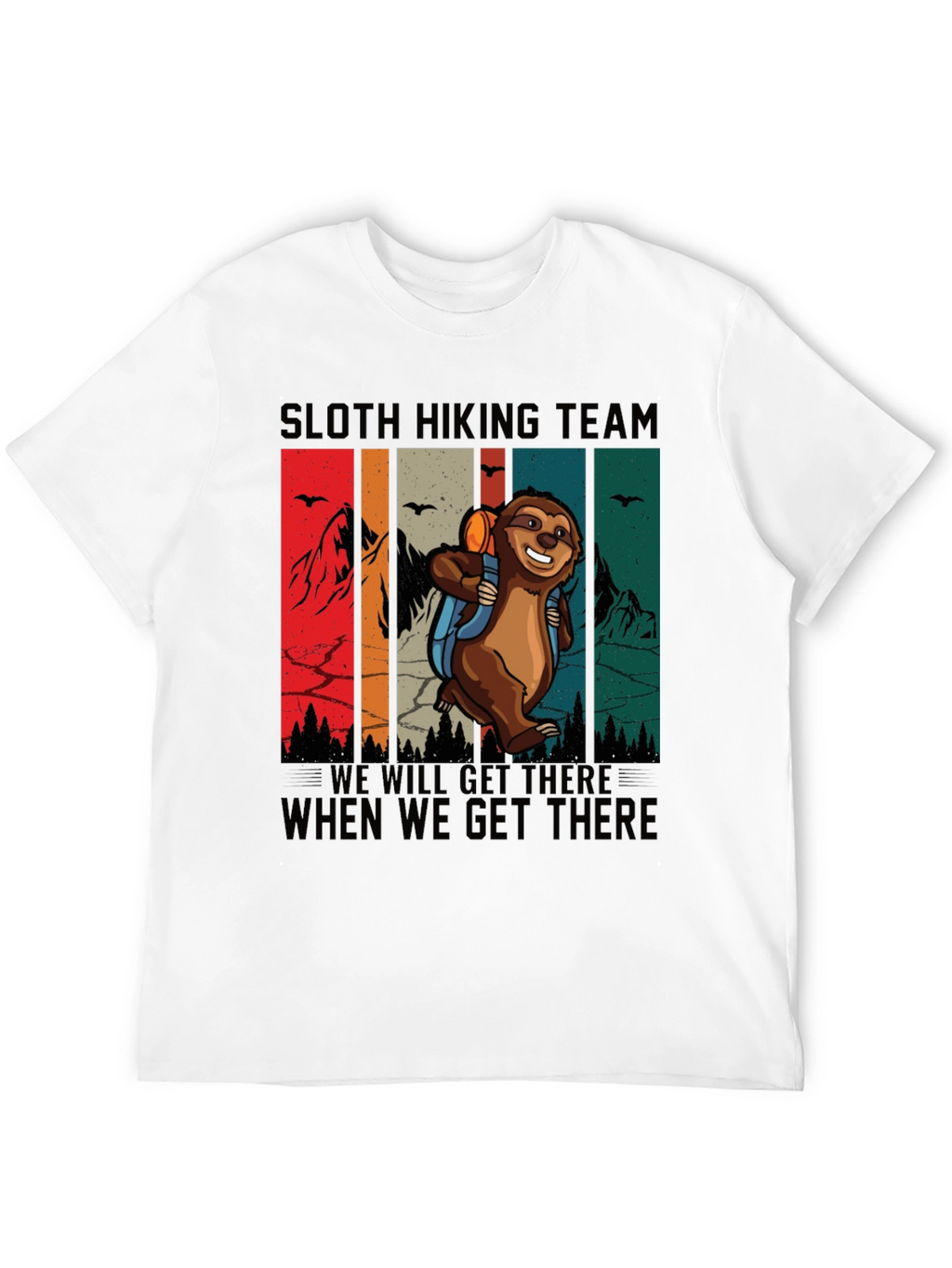 Sloth Hiking Team T-Shirt Funny Graphic Tee